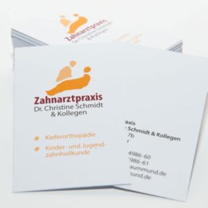 Zahnarzt Visitenkarten für Münsterer Zahnarztpraxis