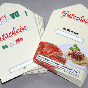 Briefumschlag Gutscheine | Pizzeria da Tonino