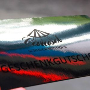 Chromoluxpapier Gutschein Druck | Carusel Schmuck Boutique