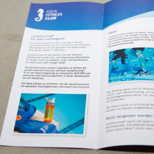 Faltblattdruck Hanau | AquaFitnessClub LymphCycling