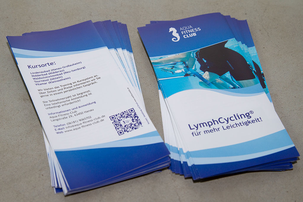 Faltblattdruck Hanau | AquaFitnessClub LymphCycling