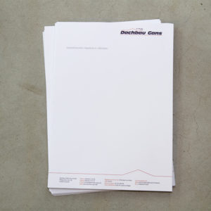 Corporate Design Visitenkarten und Briefpapier | Dachbau Gans