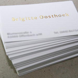 Visitenkarten mit Goldprägung | Brigitte Oosthoek