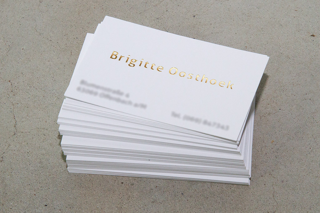 Visitenkarten mit Goldprägung | Brigitte Oosthoek