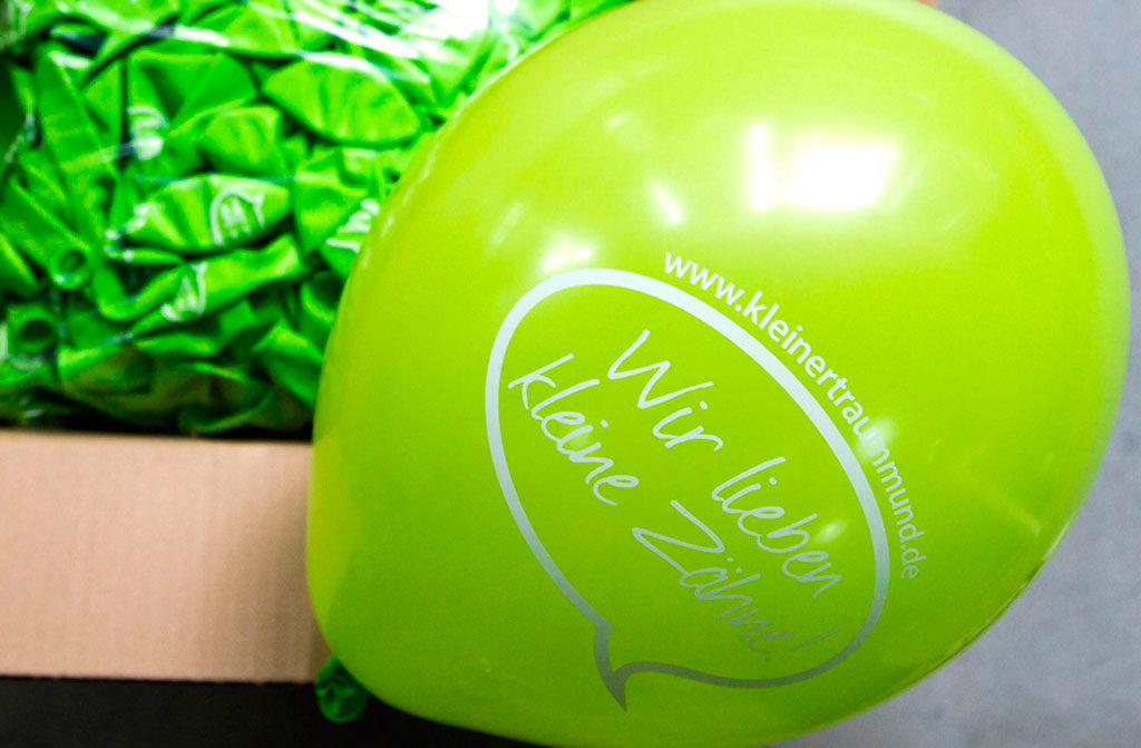 Bedruckte Luftballons für Kinderzahnarztpraxis aus Münster