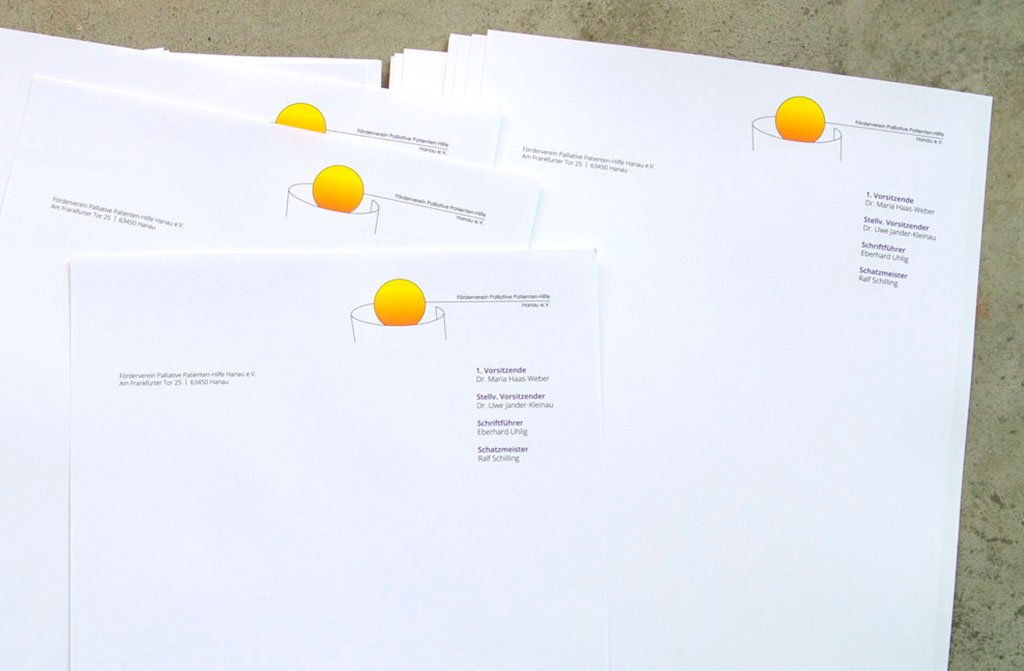 DIN A4 Briefpapier für Palliative Patienten-Hilfe Hanau e.V.