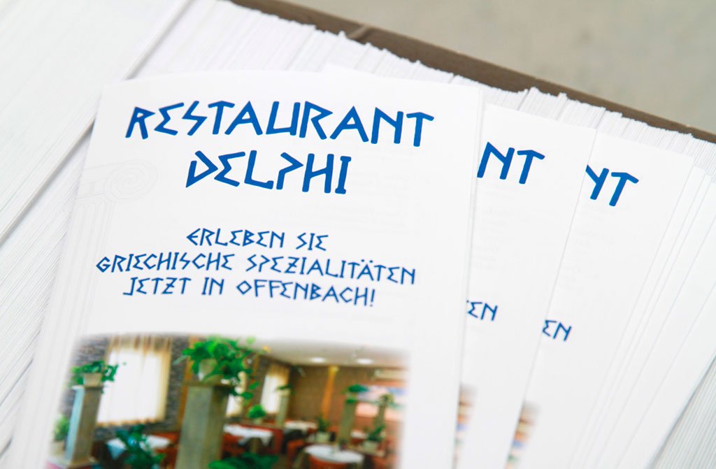 Speisekarten drucken | Restaurant Delphi Offenbach