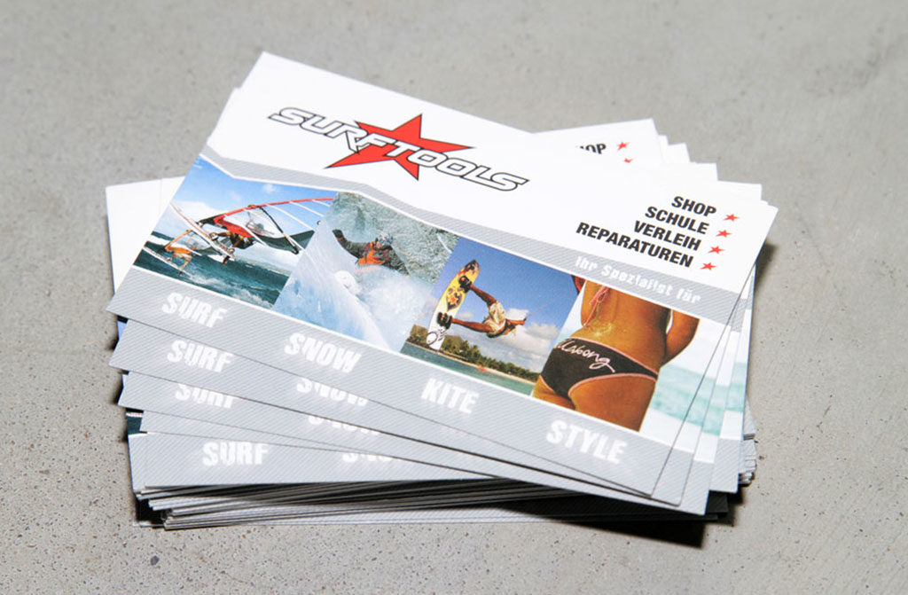 Surftools Visitenkarten Produktion von webFLEX