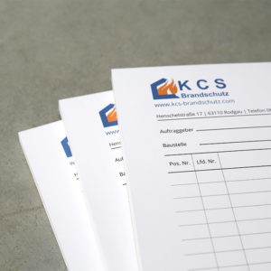 Aufmaßblock mit Durchschlag | KCS Brandschutz GmbH