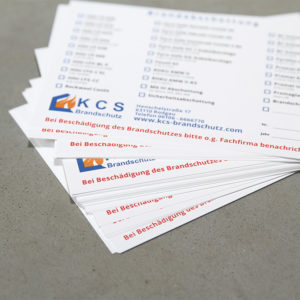 Hinweisschilder drucken | KCS Brandschutz GmbH